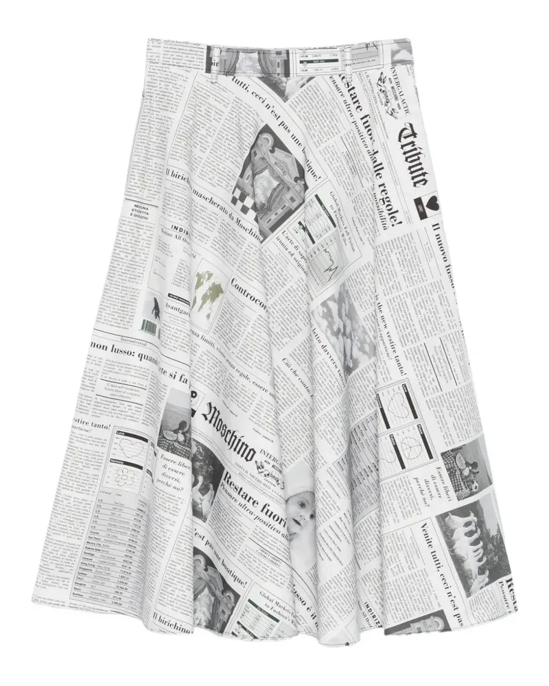 Moschino newspaper-print midi skirt - Weiß Weiß