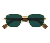 Sonnenbrille mit eckigem Gestell - Gold