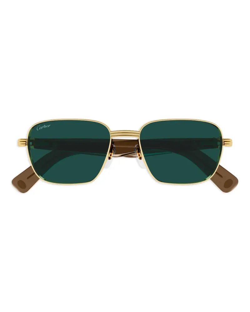 Cartier Sonnenbrille mit eckigem Gestell - Gold Gold