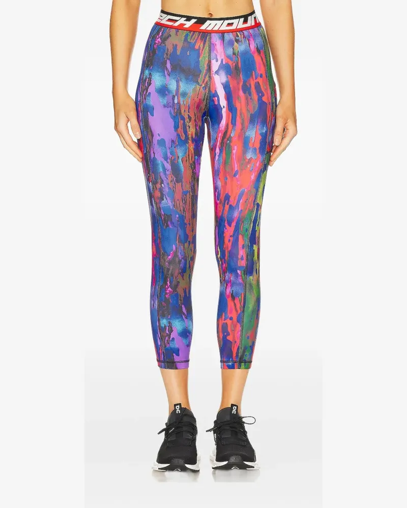 Aztech Mountain abstract-print performance leggings - Blau Blau