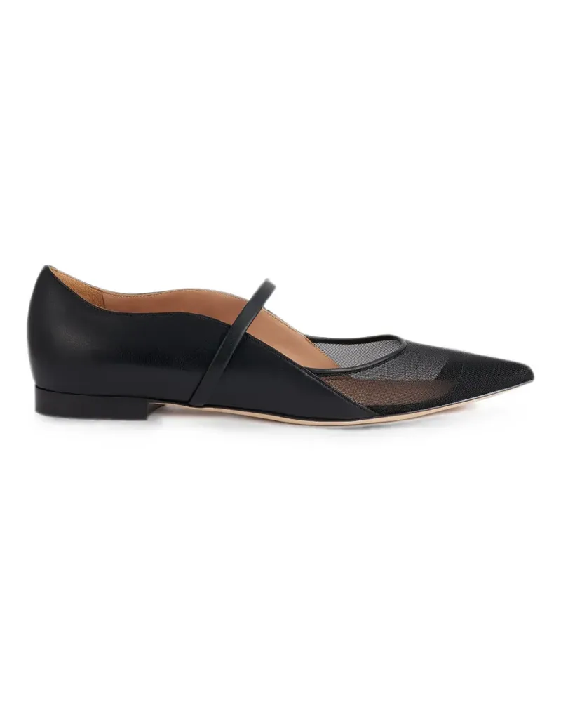 Malone Souliers Flache Maureen Arc Pumps mit Mesh-Einsatz - Schwarz Schwarz