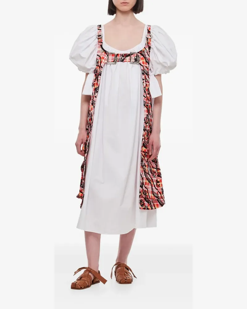 CHOPOVA LOWENA Midikleid mit Puffärmeln - Weiß Weiß