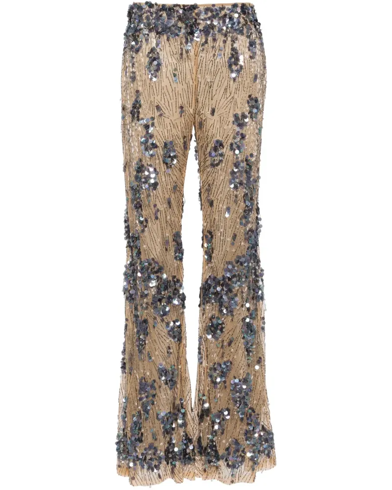 Alberta Ferretti Ausgestellte Hose mit Pailletten - Nude Nude