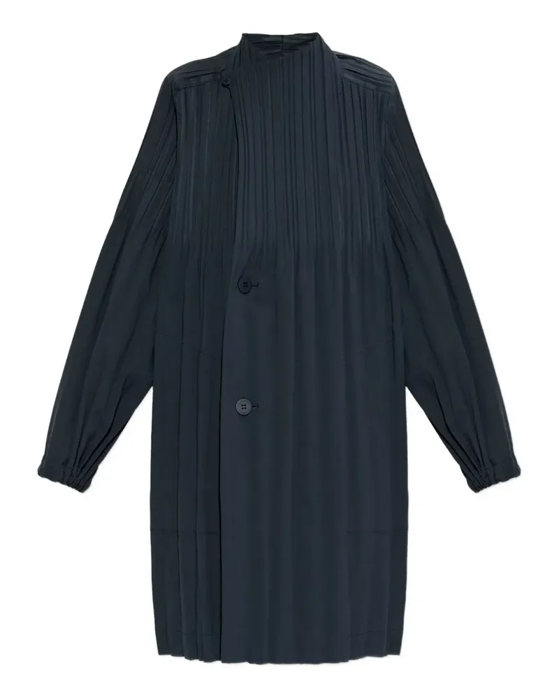 Issey Miyake Smooth pleated coat - Blau Blau