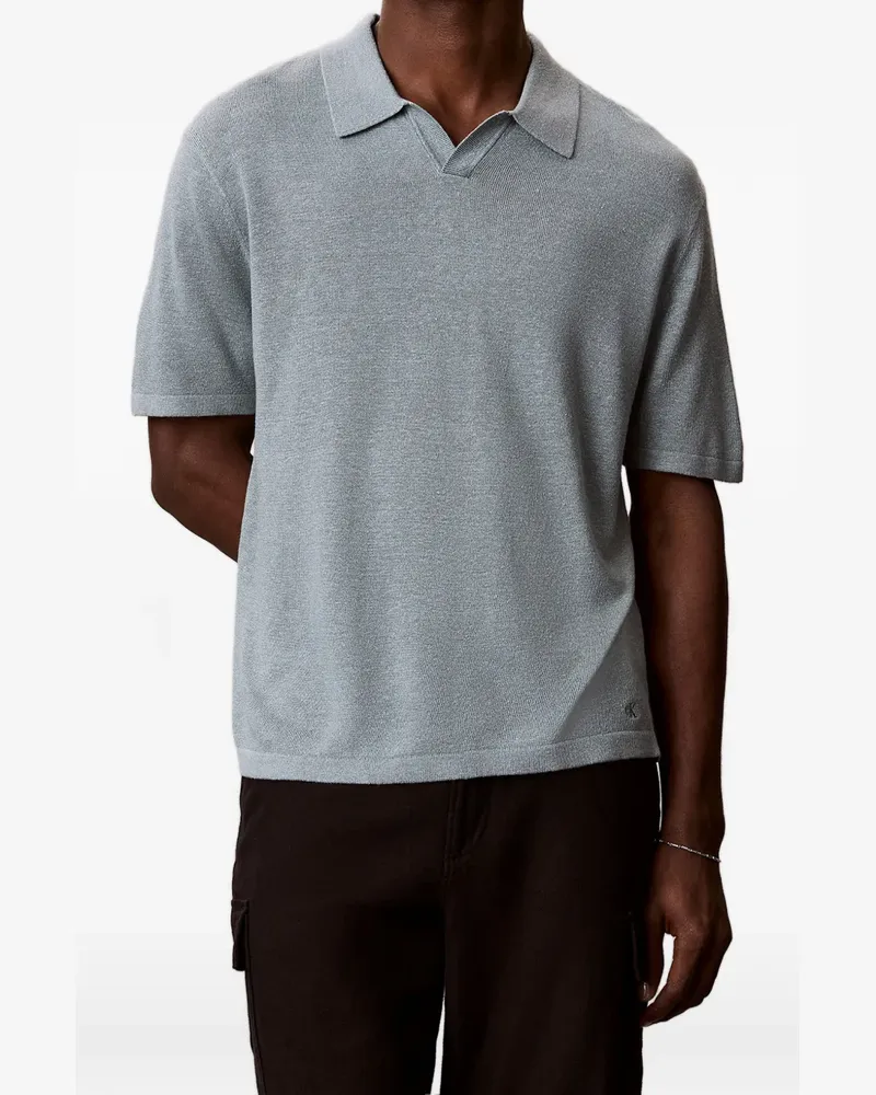 Calvin Klein linen-blend polo shirt - Grau Grau