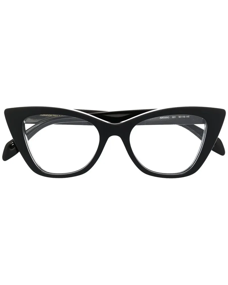 Alexander McQueen Cat-Eye-Brille - Schwarz Schwarz