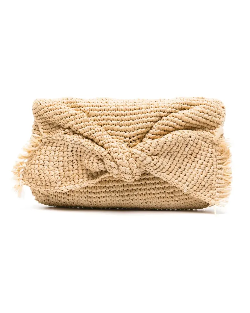 Anya Hindmarch Clutch aus Bast - Nude Nude
