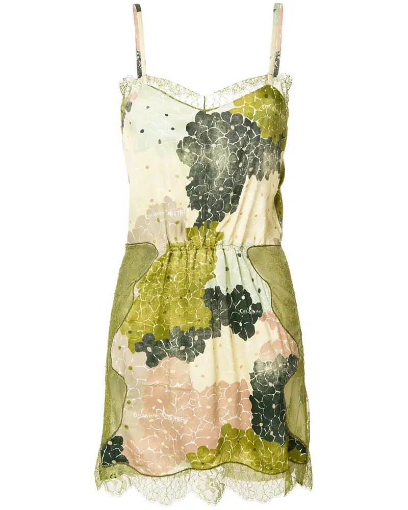 OFF-WHITE lace short dress - Grün Grün