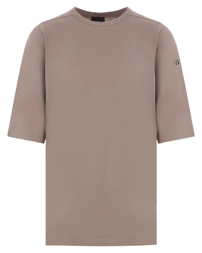 Moncler T-Shirt mit Logo-Patch - Braun Braun