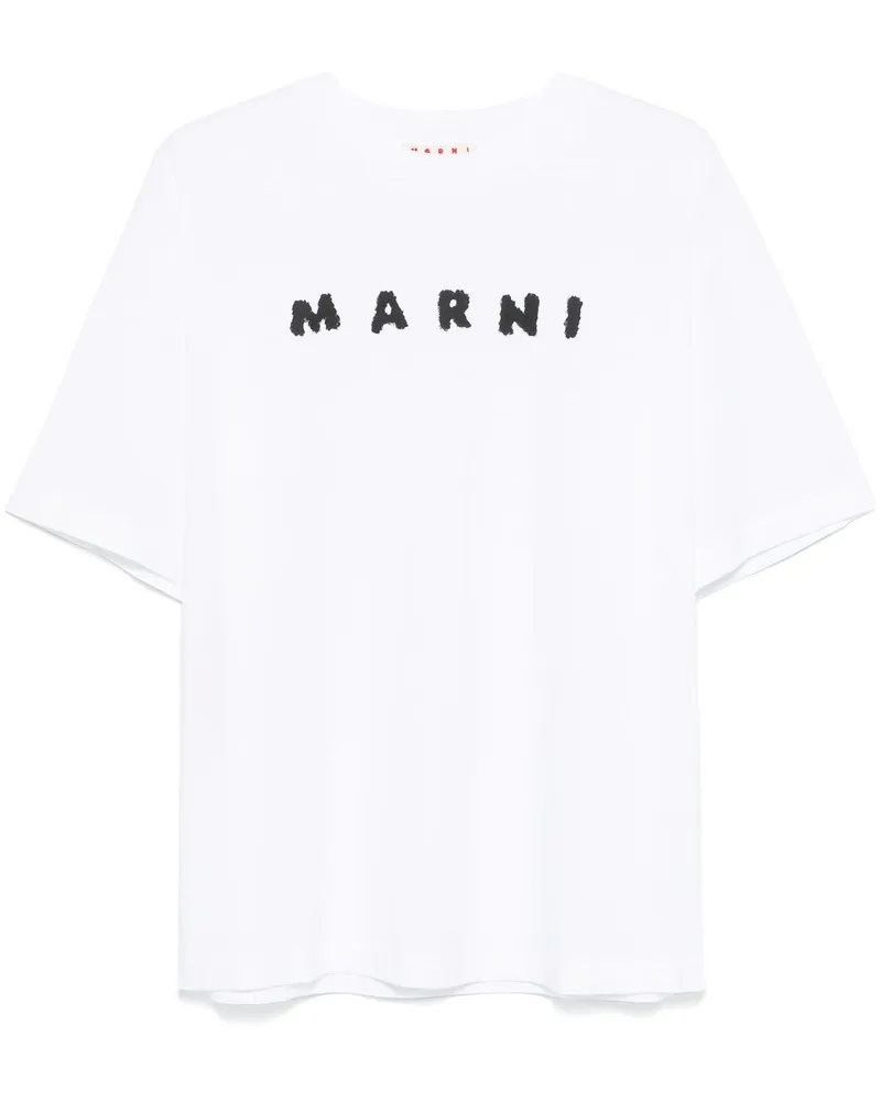 Marni T-Shirt mit Logo-Print - Weiß Weiß