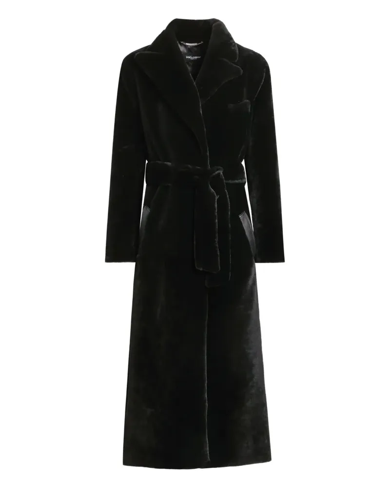 Dolce & Gabbana Mantel mit Gürtel - Schwarz Schwarz