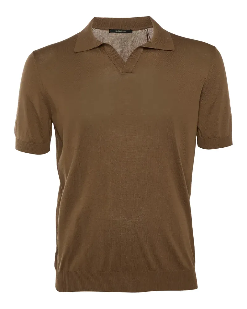 Tagliatore Gestricktes Poloshirt - Braun Braun