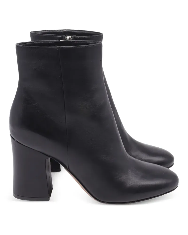 Gianvito Rossi block-heel almond-toe ankle boots - Schwarz Schwarz
