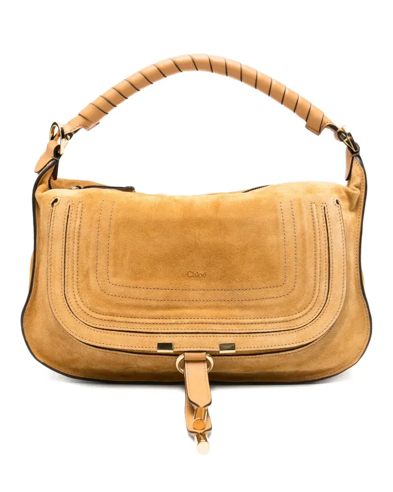 Chloé small Marcie topstitched-handle tote bag - Braun Braun