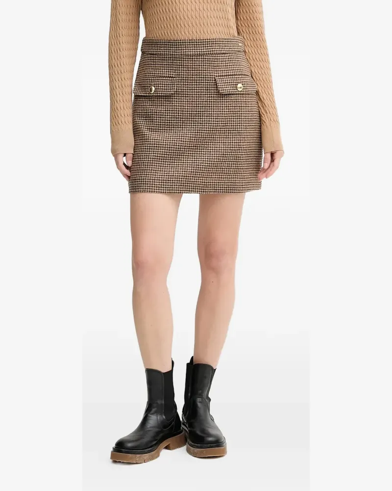 Barbour Sophia flap-pocket houndstooth mini skirt - Braun Braun