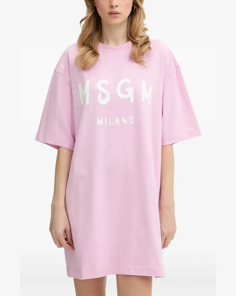 MSGM Minikleid mit Logo - Rosa Rosa