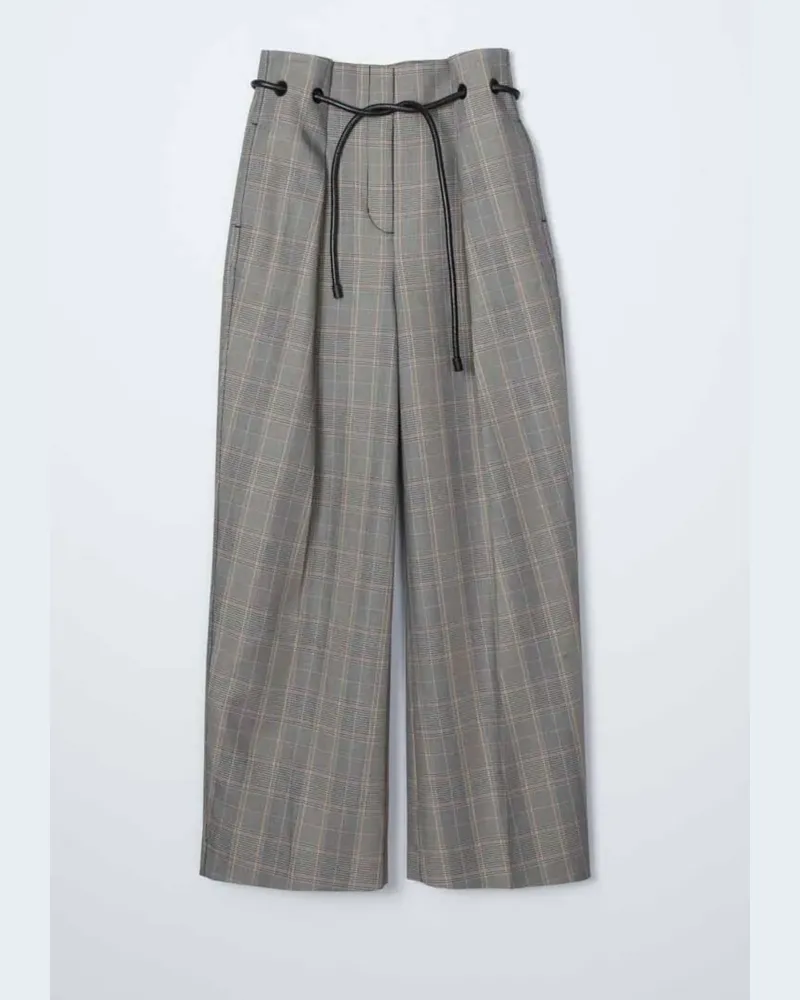 3.1 phillip lim Karierte Hose mit Kordelzug - Grau Grau