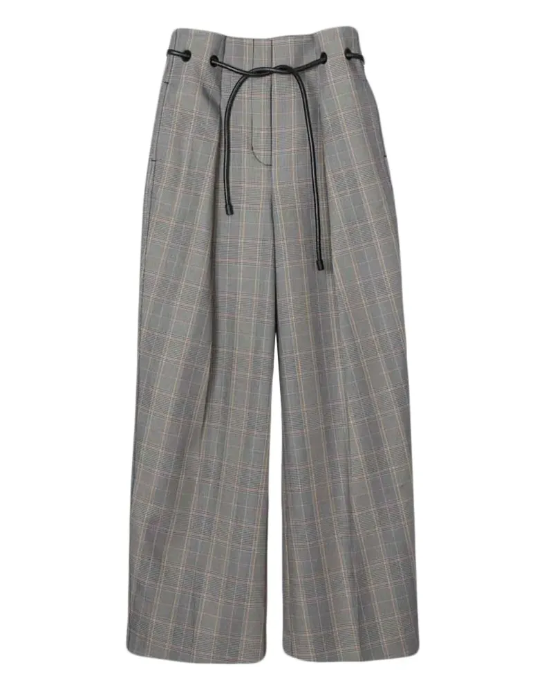3.1 phillip lim Karierte Hose mit Kordelzug - Grau Grau