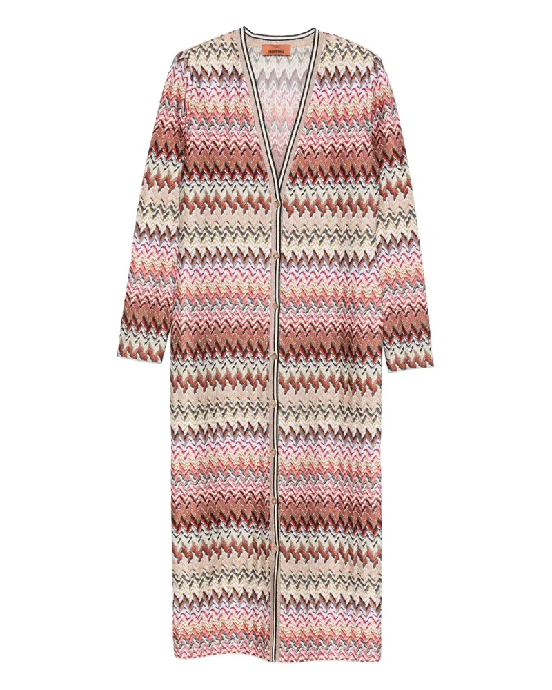 Missoni Strickmantel mit Zickzackmuster - Rosa Rosa