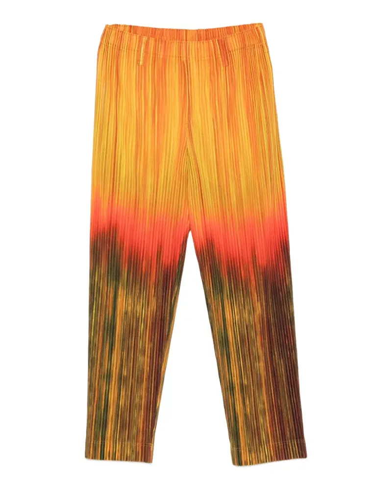 Issey Miyake Paint Brush Close-Up pleated trousers - Orange Orange