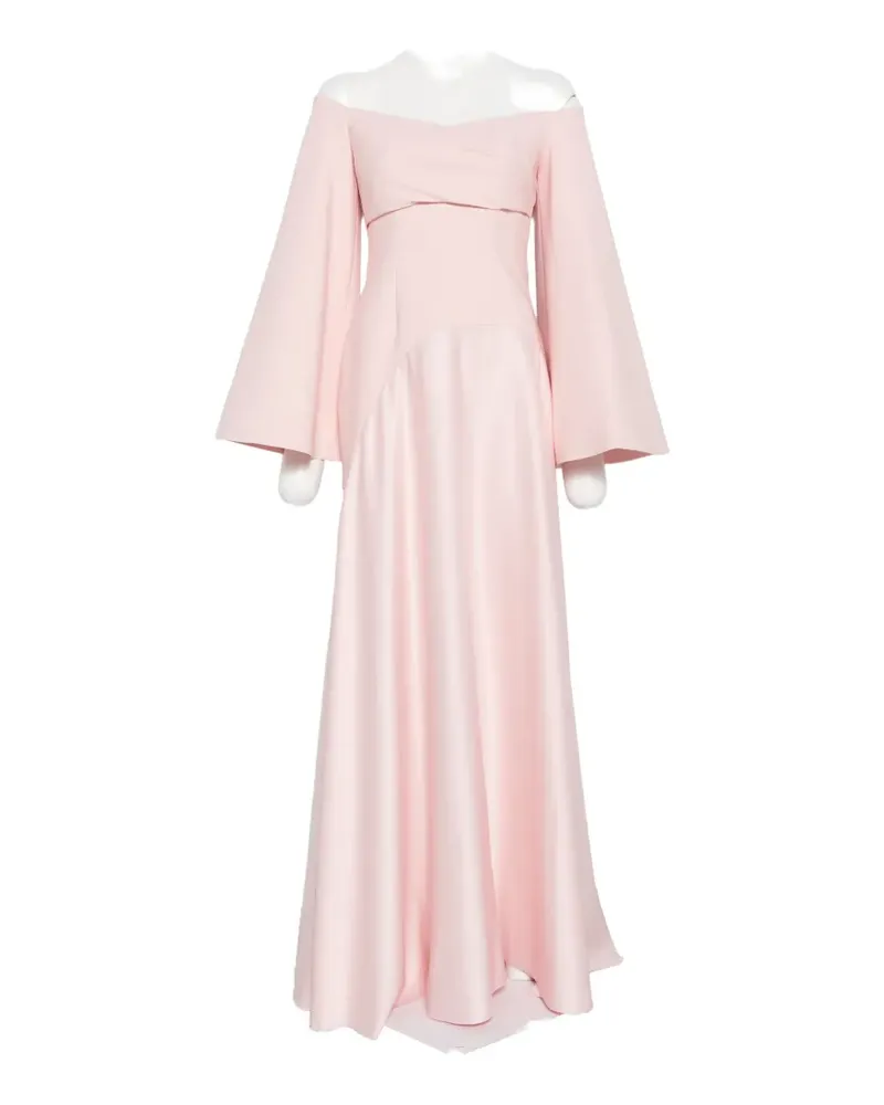 Solace London Rina flared-sleeve maxi dress - Rosa Rosa