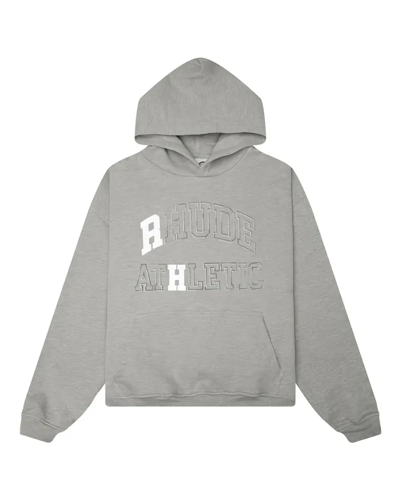 RHUDE Athletic logo-embroidered hoodie - Grau Grau