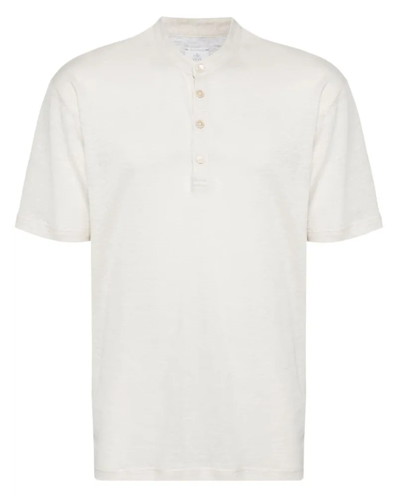 Eleventy T-Shirt mit Knöpfen - Nude Nude