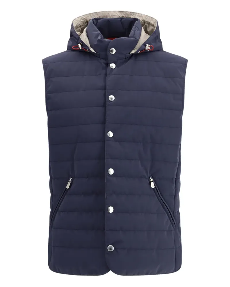 Brunello Cucinelli hooded buttoned gilet - Blau Blau