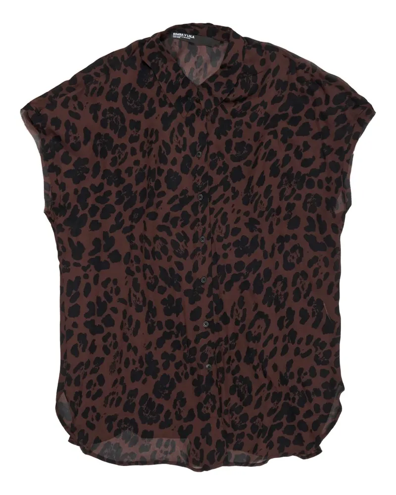 BIMBA Y LOLA Geknöpftes Hemd mit Leopardenmuster - LEOPARD BIG DARK BROWN Leopard