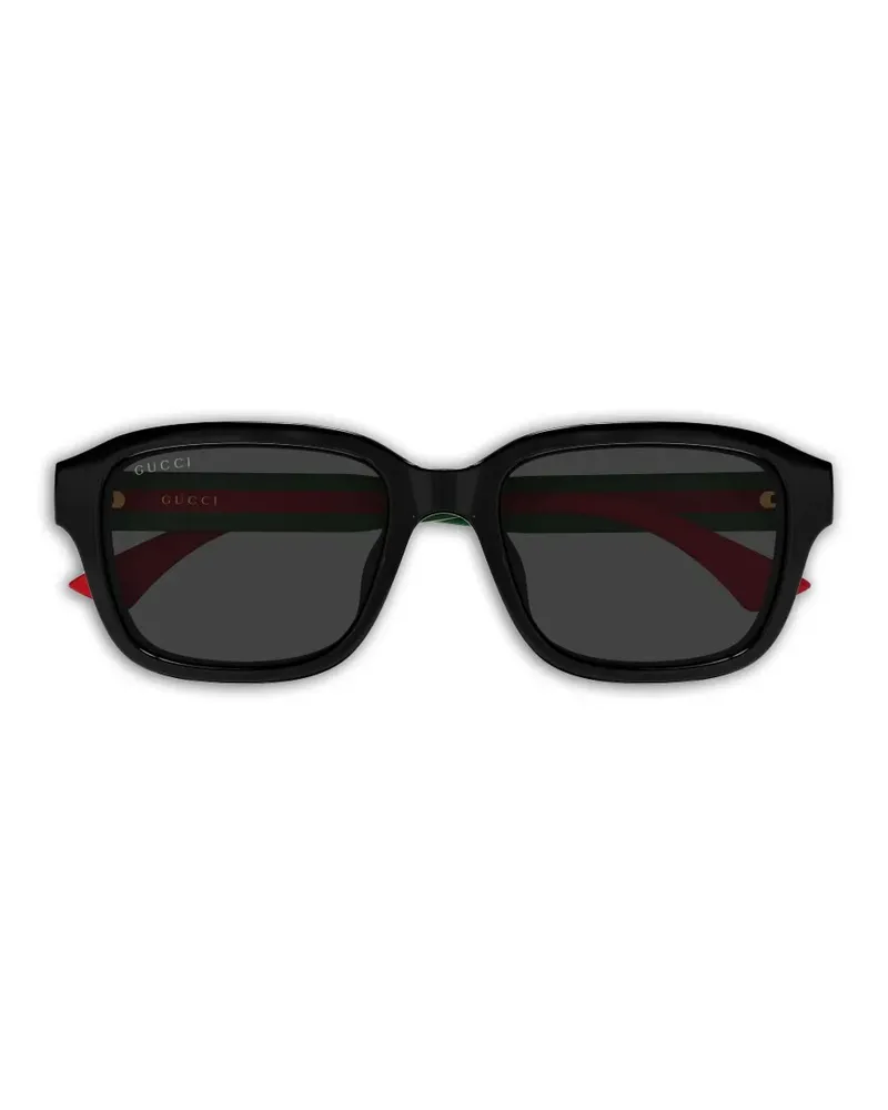 Gucci Sonnenbrille mit eckigem Gestell - Schwarz Schwarz