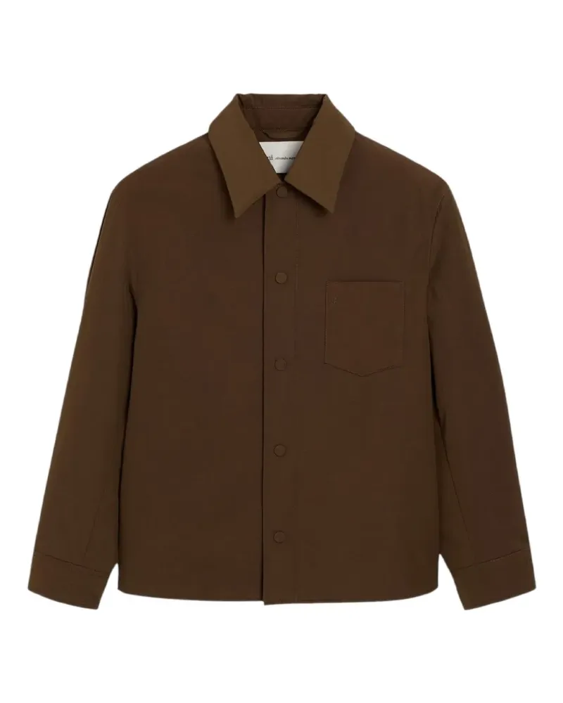 AMI Paris Hemdjacke mit aufgesetzten Taschen - Braun Braun