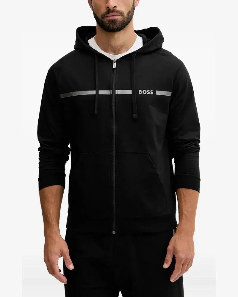 HUGO BOSS Kapuzenjacke mit Reißverschluss - Schwarz Schwarz