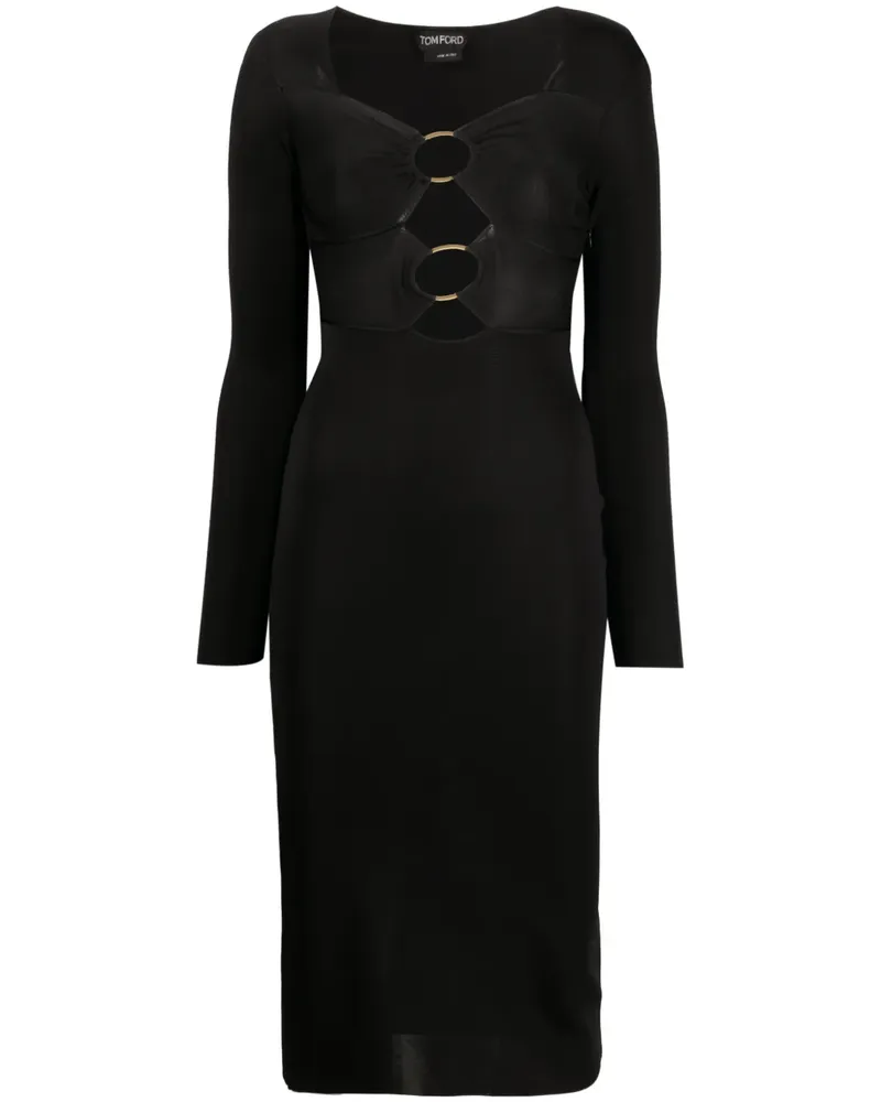 Tom Ford Midikleid mit Cut-Outs - Schwarz Schwarz