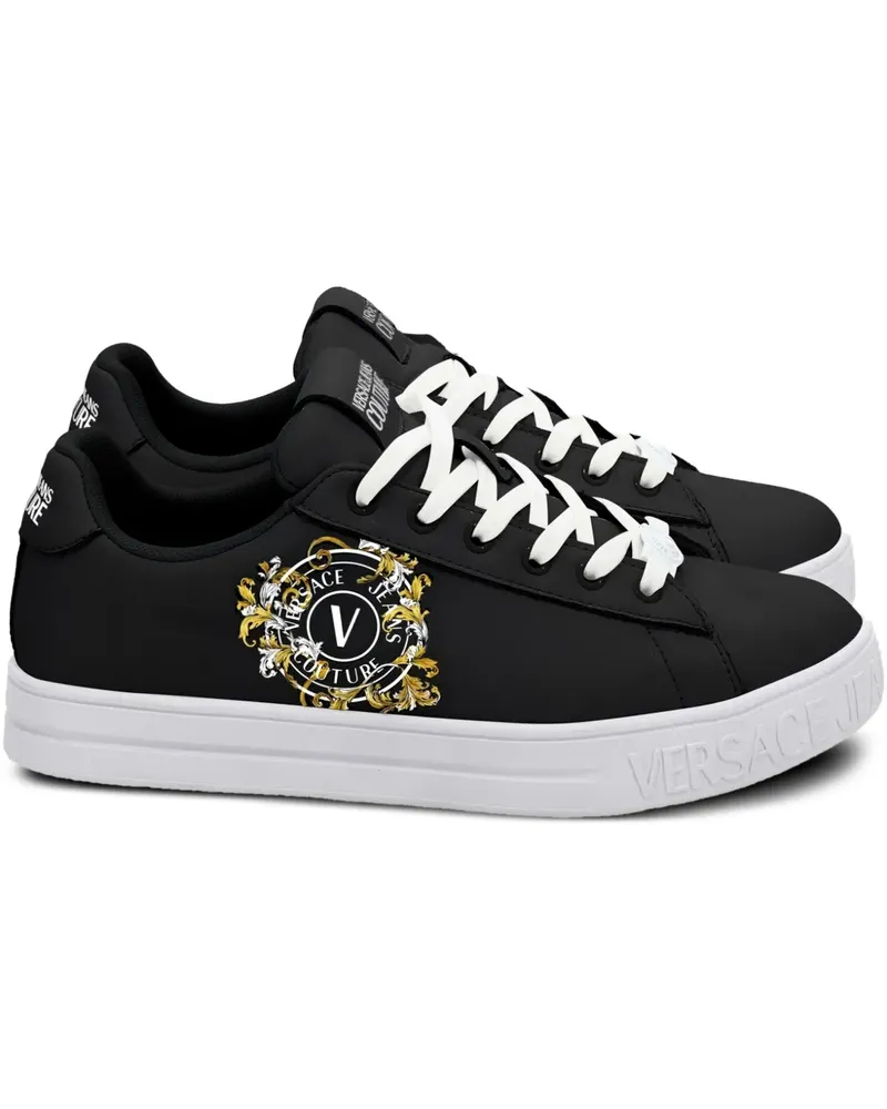 Versace Jeans Sneakers mit Logo-Print - Schwarz Schwarz