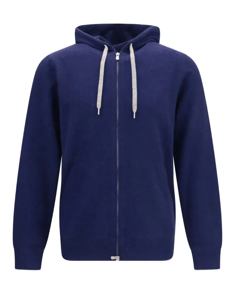 Brunello Cucinelli Kapuzenjacke aus Kaschmir - Blau Blau