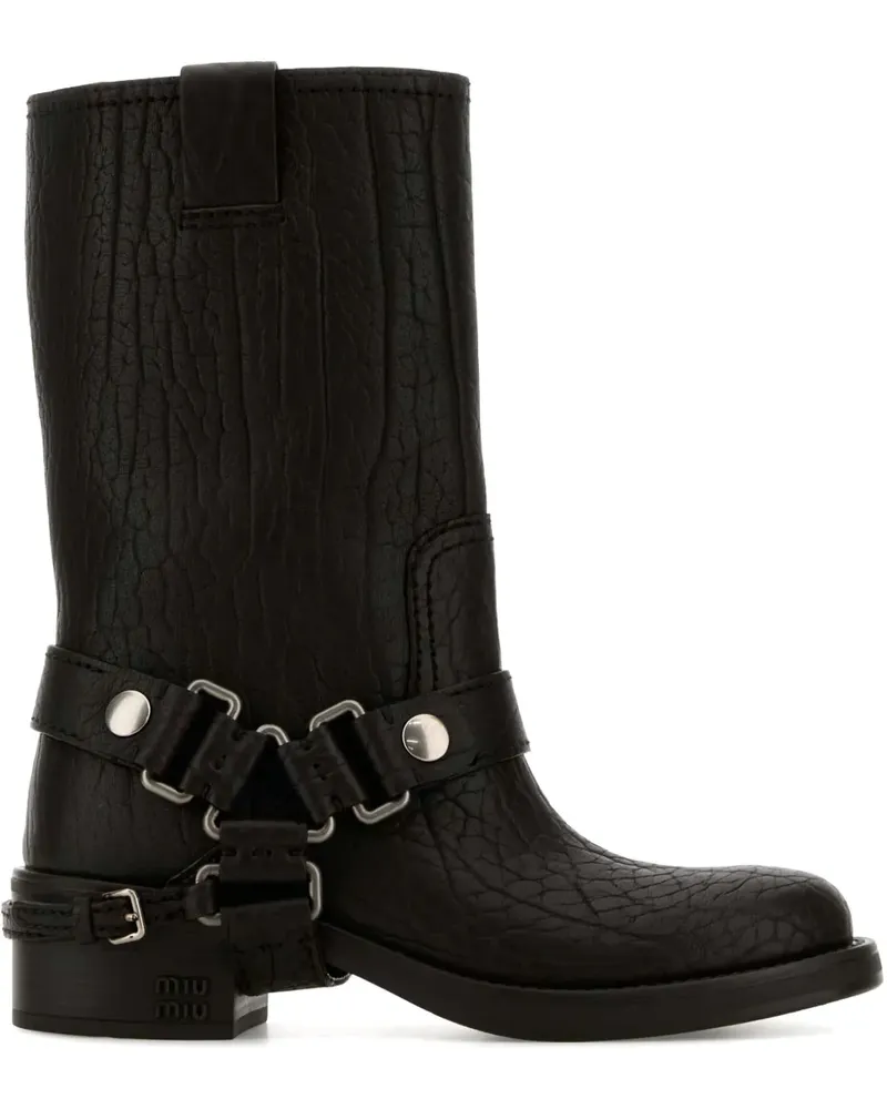 Miu Miu Stiefeletten aus Leder - Schwarz Schwarz