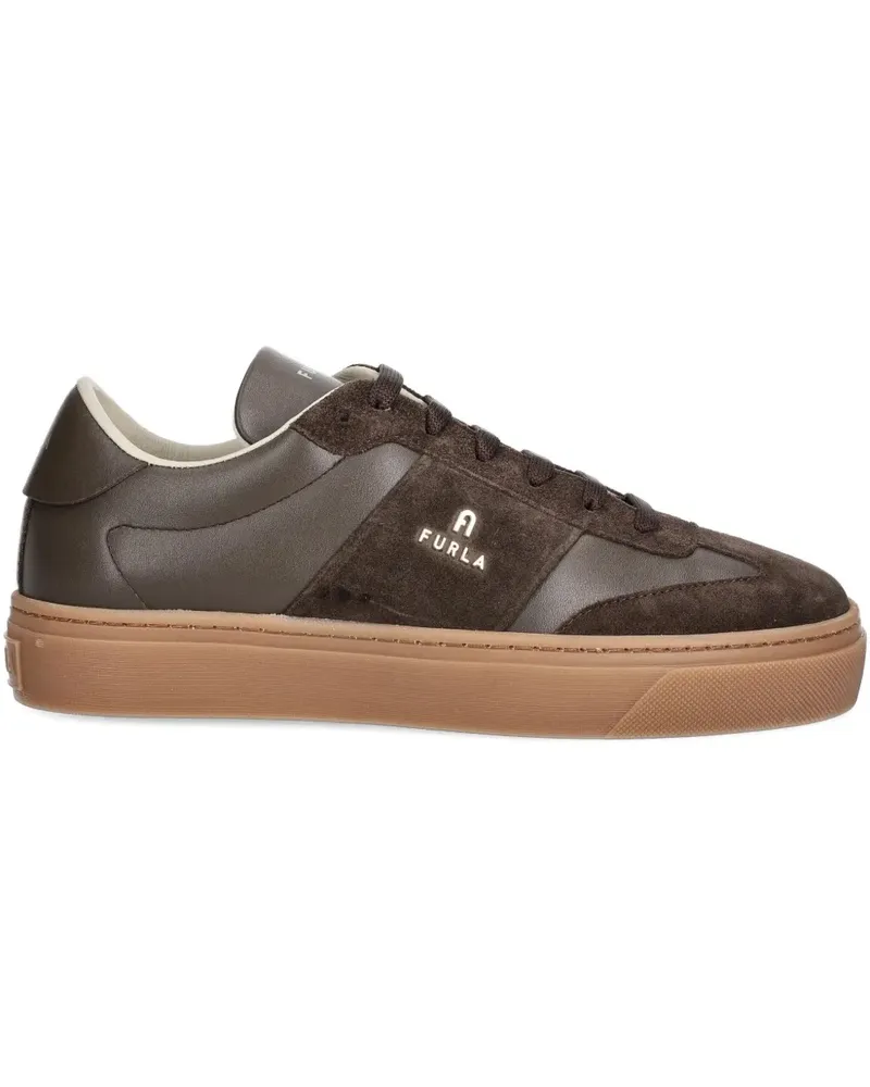 Furla leather suede sneakers - Braun Braun