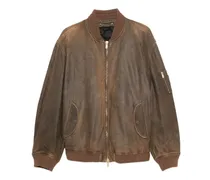 Lederjacke mit Reißverschluss - Braun