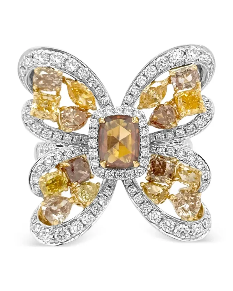 HYT Jewelry 18kt Gelb- und Weißgoldring mit Diamant - Silber Silber