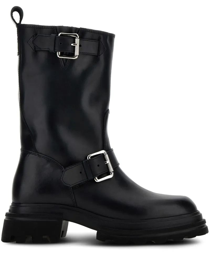 Hogan Bikerstiefel aus Leder - Schwarz Schwarz