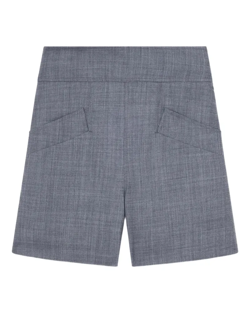 Ganni Melierte Shorts mit hohem Bund - Grau Grau