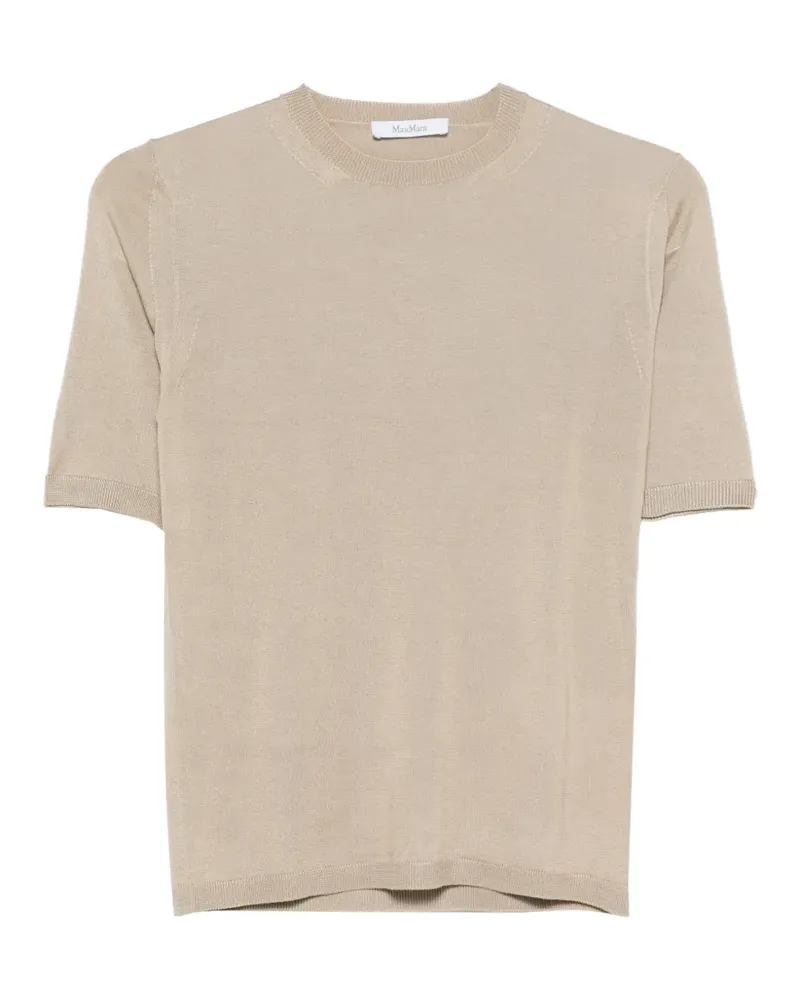 Max Mara Pullover aus Kaschmir und Seide mit Stockinette-Stickerei - Nude Nude