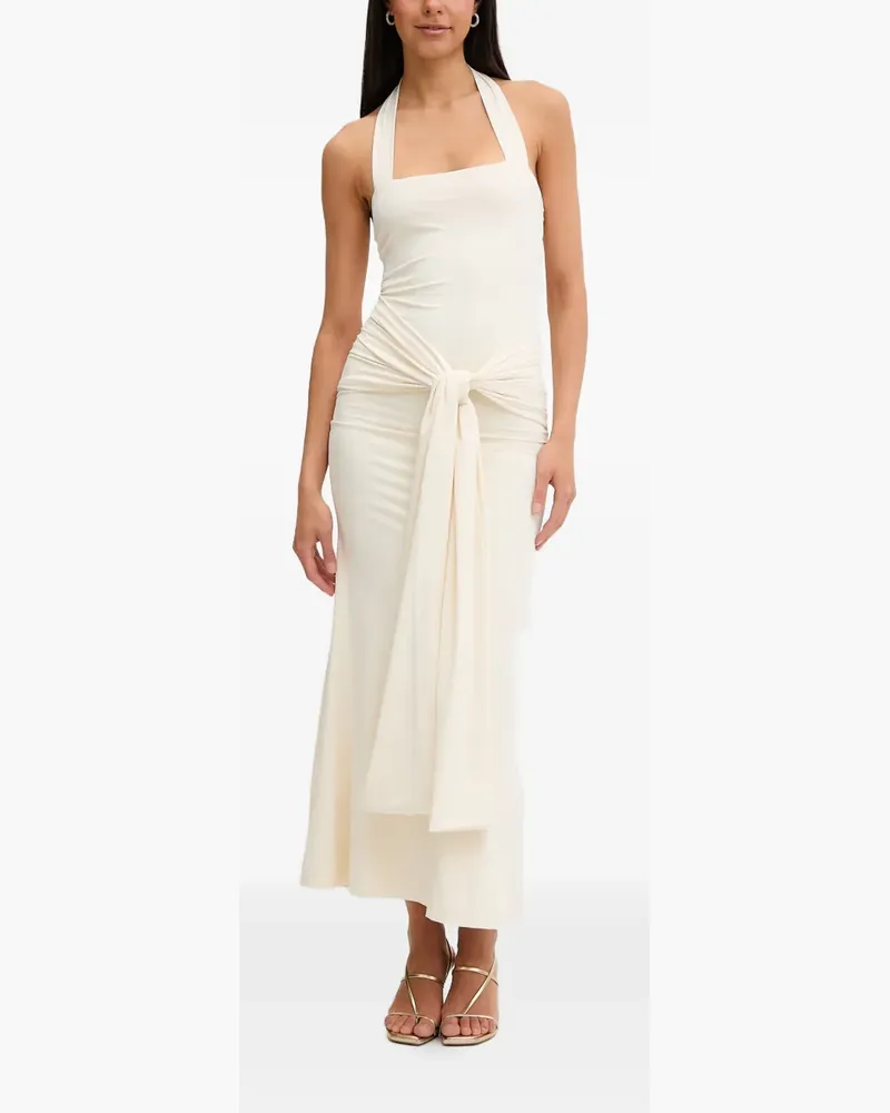 Bardot Neckholder-Kleid mit Knotendetail - Nude Nude