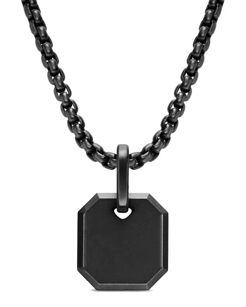 David Yurman Achteckiger Amulettanhänger aus Titan - Schwarz Schwarz