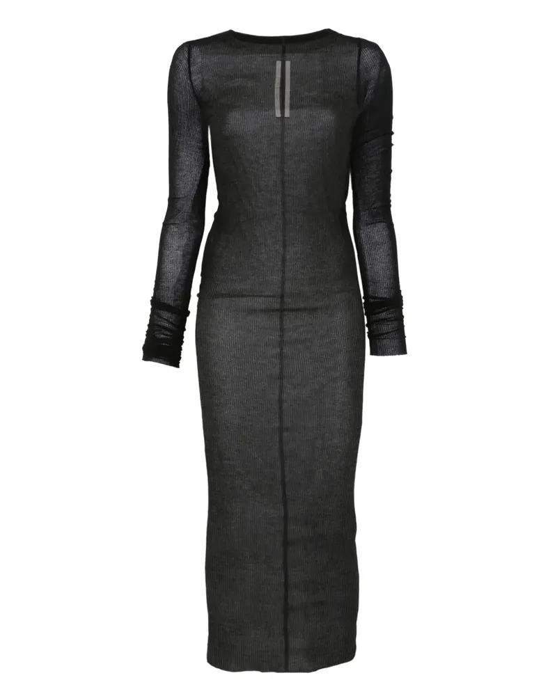 Rick Owens Geripptes Kleid - Schwarz Schwarz