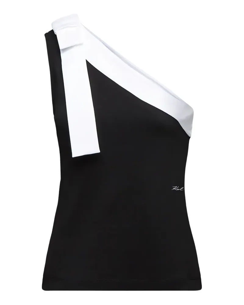 Karl Lagerfeld one-shoulder bow top - Schwarz Schwarz