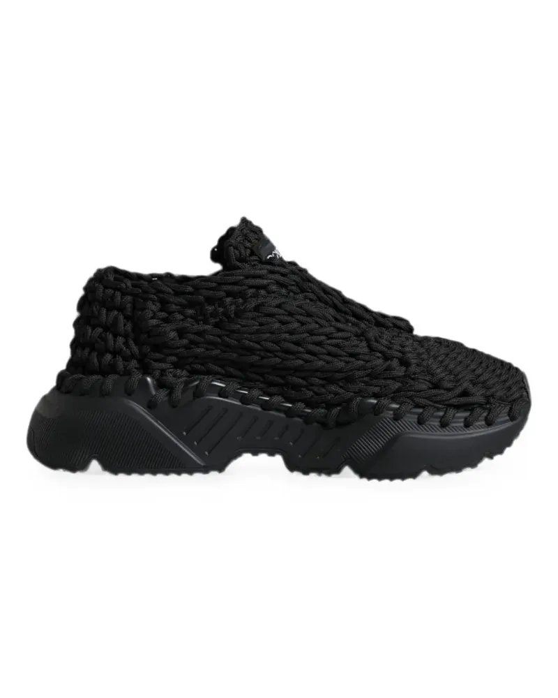 Dolce & Gabbana Gestrickte Daymaster Sneakers - Schwarz Schwarz