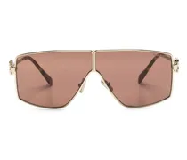 Pilotenbrille mit Logo-Schild - Gold