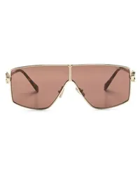 Miu Miu Pilotenbrille mit Logo-Schild Gold