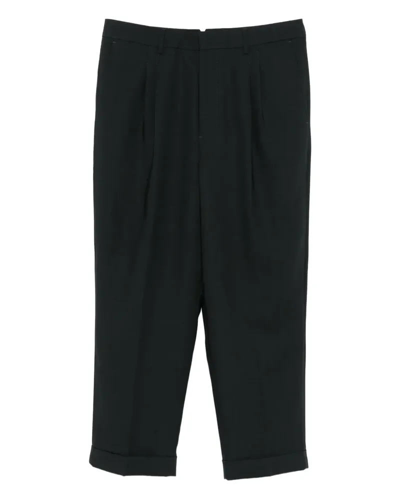 AMI Paris Cropped-Hose mit Bundfalten - Grau Grau
